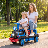 2 Seater Ride On Train with Train Whistle Music for Kids Aged 3+