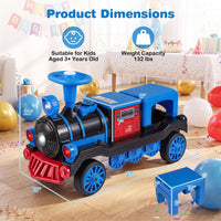 2 Seater Ride On Train with Train Whistle Music for Kids Aged 3+