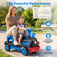 2 Seater Ride On Train with Train Whistle Music for Kids Aged 3+