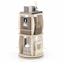 2/3-Tier Rotating Bookshelf Tower with Display Stands