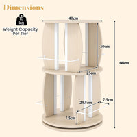 2/3-Tier Rotating Bookshelf Tower with Display Stands
