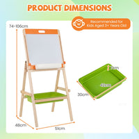 2-in-1 Art Easel for Kids Double-Sided Wooden Adjustable Easel