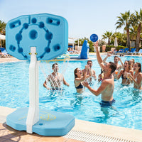 2-in-1 Pool Basketball Hoop and amp with Weighted Base and 2 Basketballs