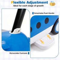 2-in-1 Ride On Push Car for Toddlers 1-3 Years Old with Horn and Storage