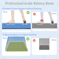 2.1M Folding Balance Beam with Carry Handle and Foam Padding