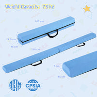 2.1M Folding Balance Beam with Carry Handle and Foam Padding
