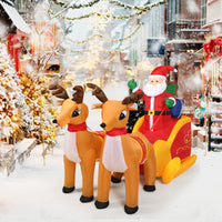 2.3 M Inflatable Christmas Santa Reindeer Sled Christmas Inflatable Santa on Sleigh with Reindeer