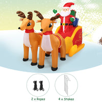 2.3 M Inflatable Christmas Santa Reindeer Sled Christmas Inflatable Santa on Sleigh with Reindeer