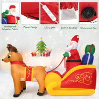 2.3 M Inflatable Christmas Santa Reindeer Sled Christmas Inflatable Santa on Sleigh with Reindeer