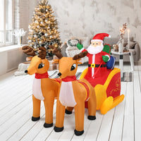 2.3 M Inflatable Christmas Santa Reindeer Sled Christmas Inflatable Santa on Sleigh with Reindeer