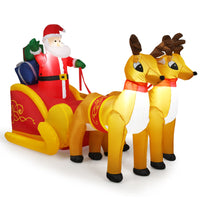 2.3 M Inflatable Christmas Santa Reindeer Sled Christmas Inflatable Santa on Sleigh with Reindeer