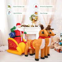 2.3 M Inflatable Christmas Santa Reindeer Sled Christmas Inflatable Santa on Sleigh with Reindeer