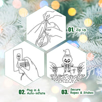 2.3 M Inflatable Christmas Santa Reindeer Sled Christmas Inflatable Santa on Sleigh with Reindeer