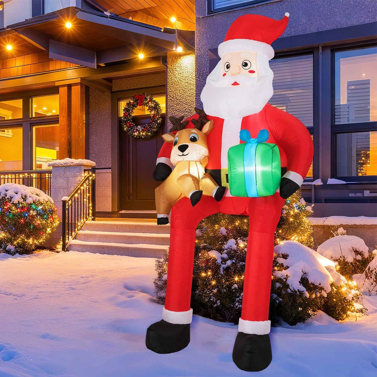 2.9 M Christmas Inflatable Santa Outdoor Decoration Blow up Sitting Santa Claus
