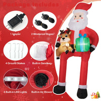 2.9 M Christmas Inflatable Santa Outdoor Decoration Blow up Sitting Santa Claus