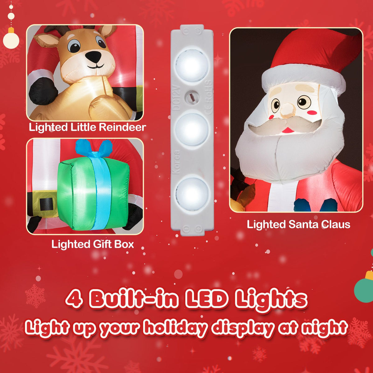 2.9 M Christmas Inflatable Santa Outdoor Decoration Blow up Sitting Santa Claus