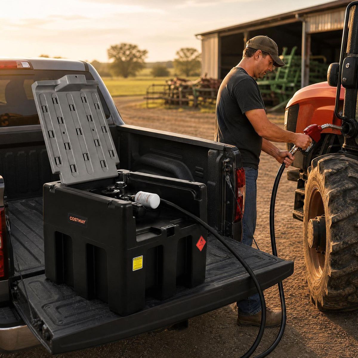 200 L Capacity Portable Diesel Tank 50 L/Min with 12V Electric Transfer Pump
