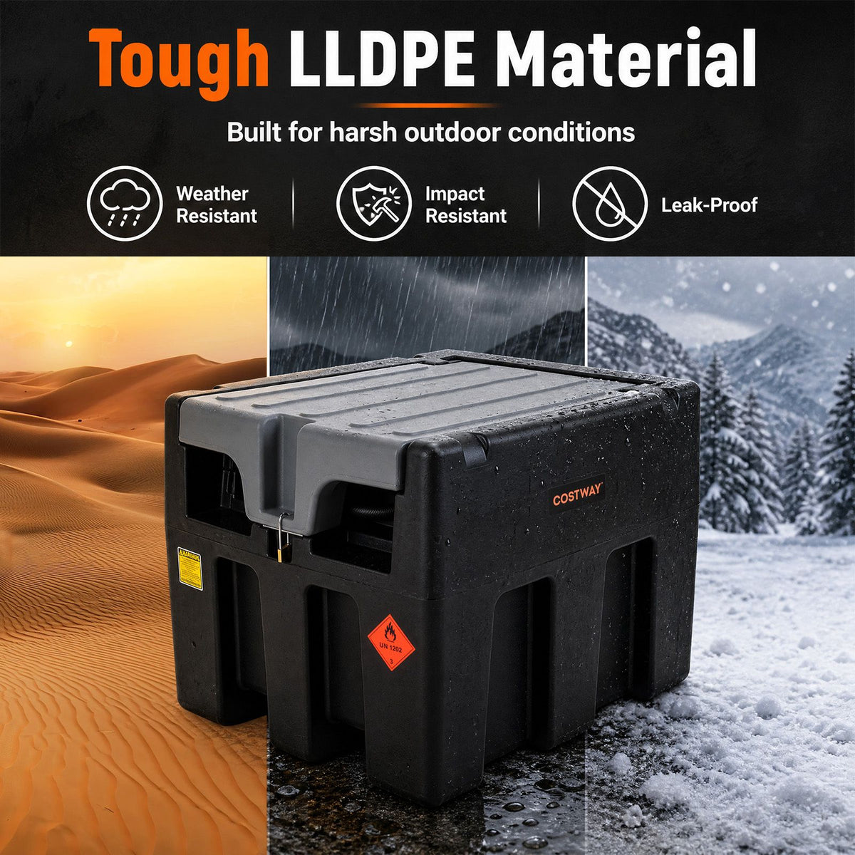 200 L Capacity Portable Diesel Tank 50 L/Min with 12V Electric Transfer Pump