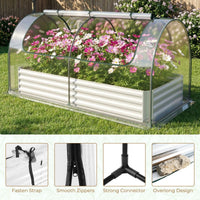 202 x 101 x 81 cm Galvanized Raised Garden Bed with Cover