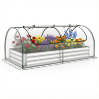 202 x 101 x 81 cm Galvanized Raised Garden Bed with Cover