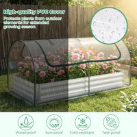 202 x 101 x 81 cm Galvanized Raised Garden Bed with Cover