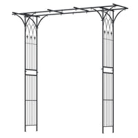 207 cm Flat Top Garden Arch with Trellises for Climbing Plants Outdoor Decor