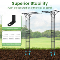 207 cm Flat Top Garden Arch with Trellises for Climbing Plants Outdoor Decor