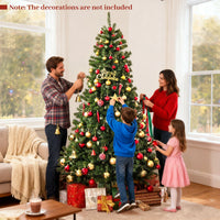 180/210 CM Pre-Lit Artificial Christmas Tree with 635/989 Lush PVC Branch Tips and Foldable Metal Stand