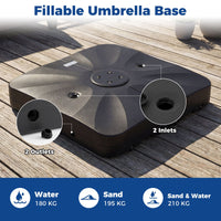 210 KG Outdoor Cantilever Umbrella Base with Wheels