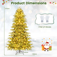 Artificial Christmas Tree with Warm White LED Lights and Branch Tips