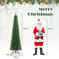 150 cm/180 cm/210 cm/240 cm Pencil Christmas Tree with LED Lights and Memory Branchs