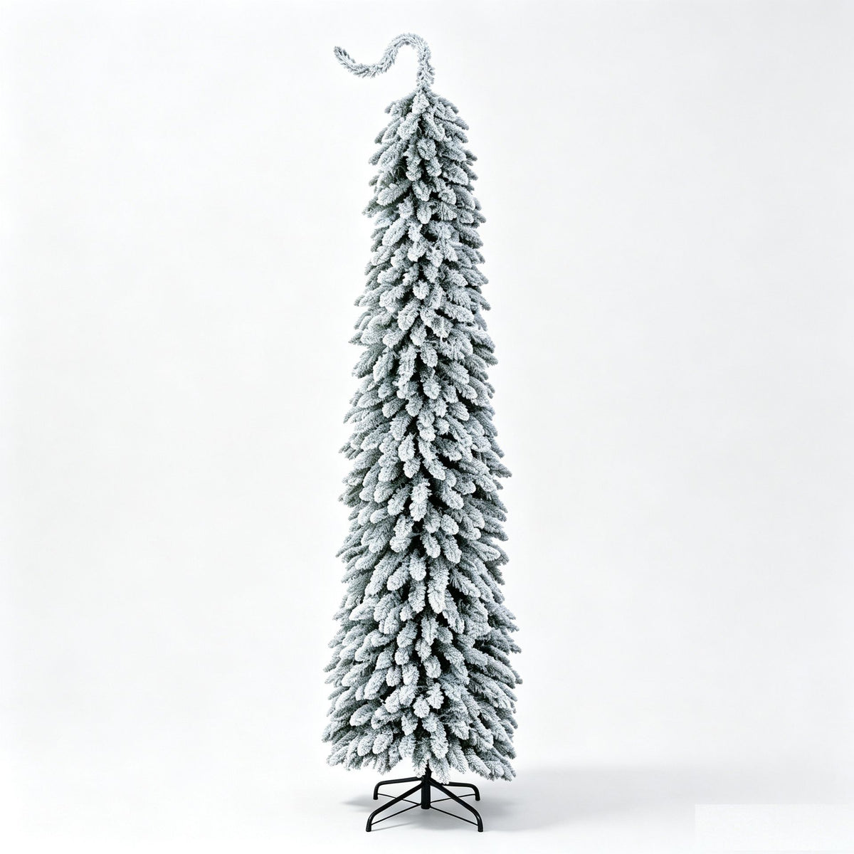 150/180/210cm Pre-Lit Artificial Christmas Tree with Bendable Top Hinges and Snow Flock