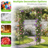 213 cm Garden Arch Feeding Station Heavy-duty Arch Trellis