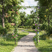 213 cm Garden Arch Feeding Station Heavy-duty Arch Trellis