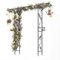 213 cm Garden Arch Feeding Station Heavy-duty Arch Trellis