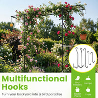 213 cm Garden Arch Feeding Station Heavy-duty Arch Trellis