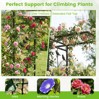 213 cm Garden Arch Feeding Station Heavy-duty Arch Trellis