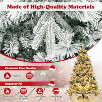 215 cm Artificial Xmas Tree with Pine Needles and LED Lights