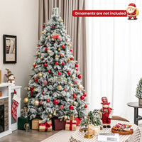 215 cm Artificial Xmas Tree with Pine Needles and LED Lights