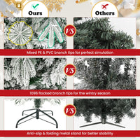 215 cm Artificial Xmas Tree with Pine Needles and LED Lights