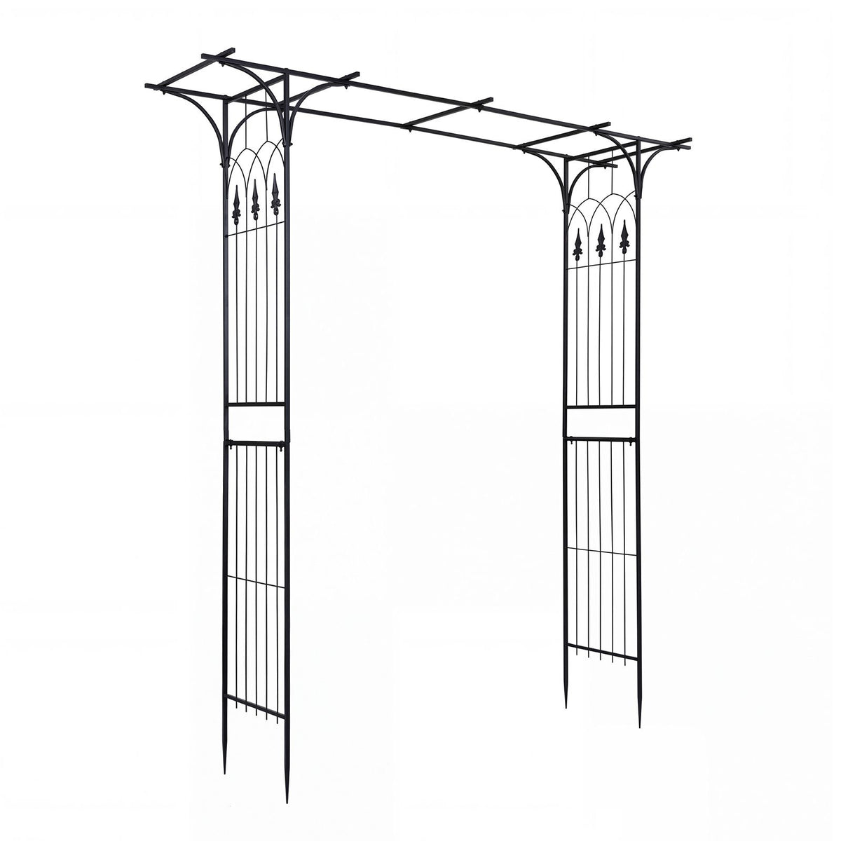 215cm Arch Trellis Garden Arbor w/ Extended Roof for Climbing Plants Roses Vines Wedding