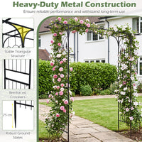 215cm Arch Trellis Garden Arbor w/ Extended Roof for Climbing Plants Roses Vines Wedding
