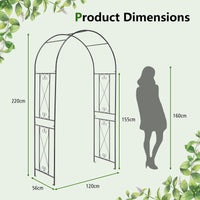 220CM Garden Arch Arbor Trellis for Climbing Plants Roses Vines