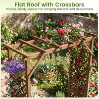 220 cm Tall Garden Arbor w/Planter Boxes & Hanging Roof