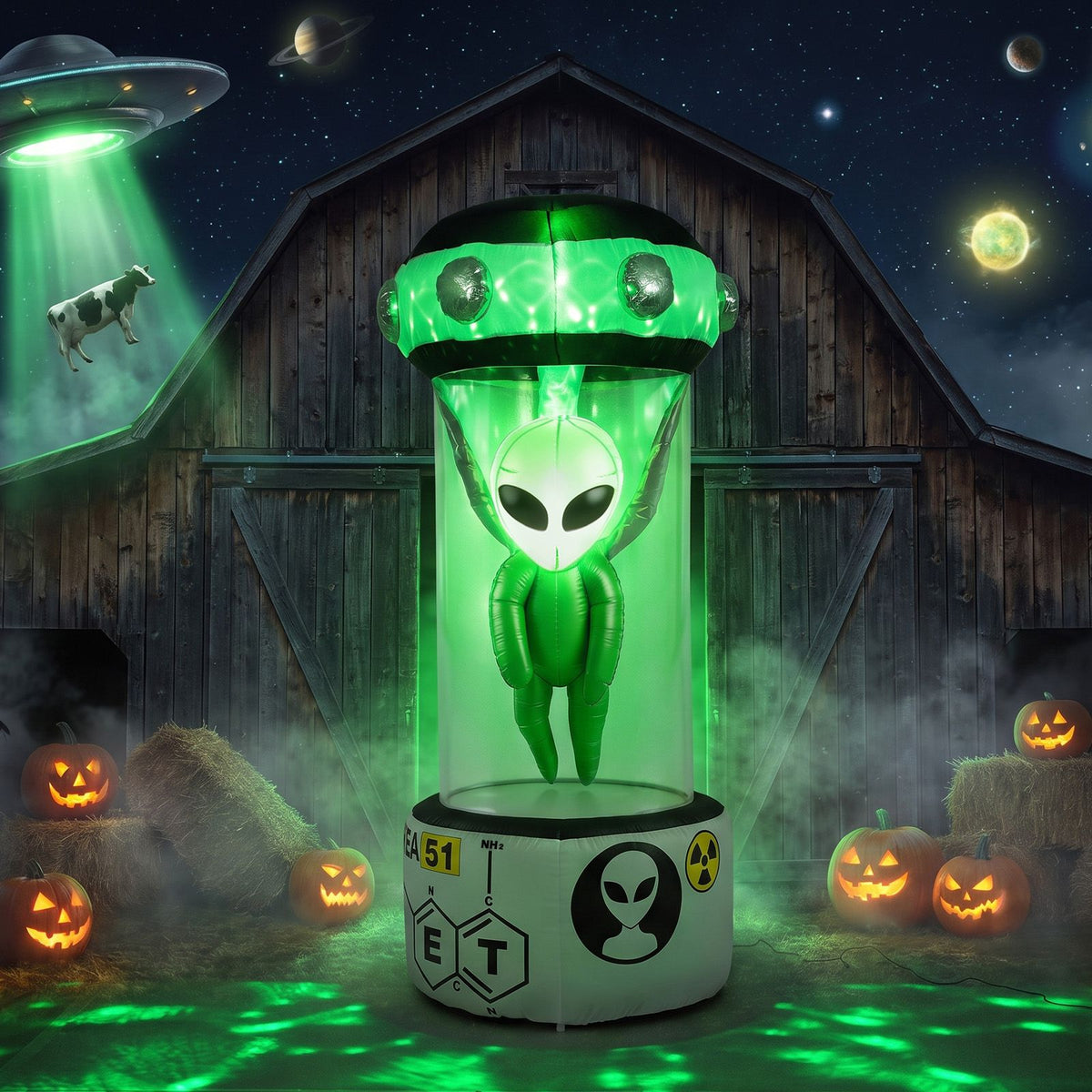 225cm Halloween Inflatable Alien Halloween Blow Up Alien Outdoor Decoration