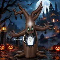 Giantex 240cm Halloween Inflatable Tree with Animated Popping Ghost