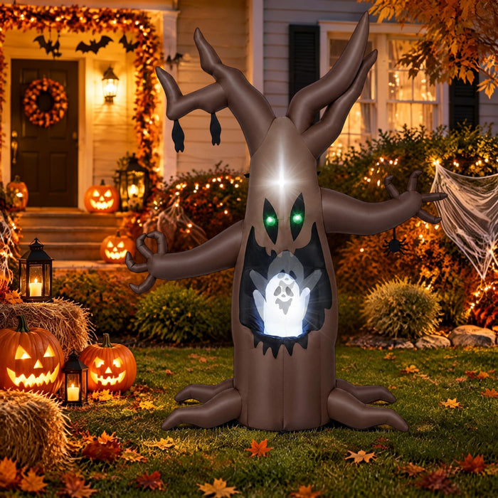 Giantex 240cm Halloween Inflatable Tree with Animated Popping Ghost