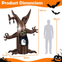 Giantex 240cm Halloween Inflatable Tree with Animated Popping Ghost