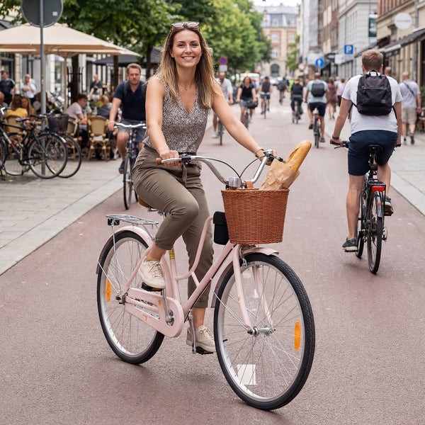 24/26-Inch Commuter Bike with Adjustable Seat and Convenient Cup Holder for City