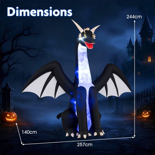 244cm Tall Halloween Inflatables Ice Dragon Outdoor Decoration for Holiday Decor